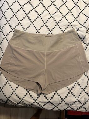 Lululemon Two-Tone Taupe High-Rise Running Shorts